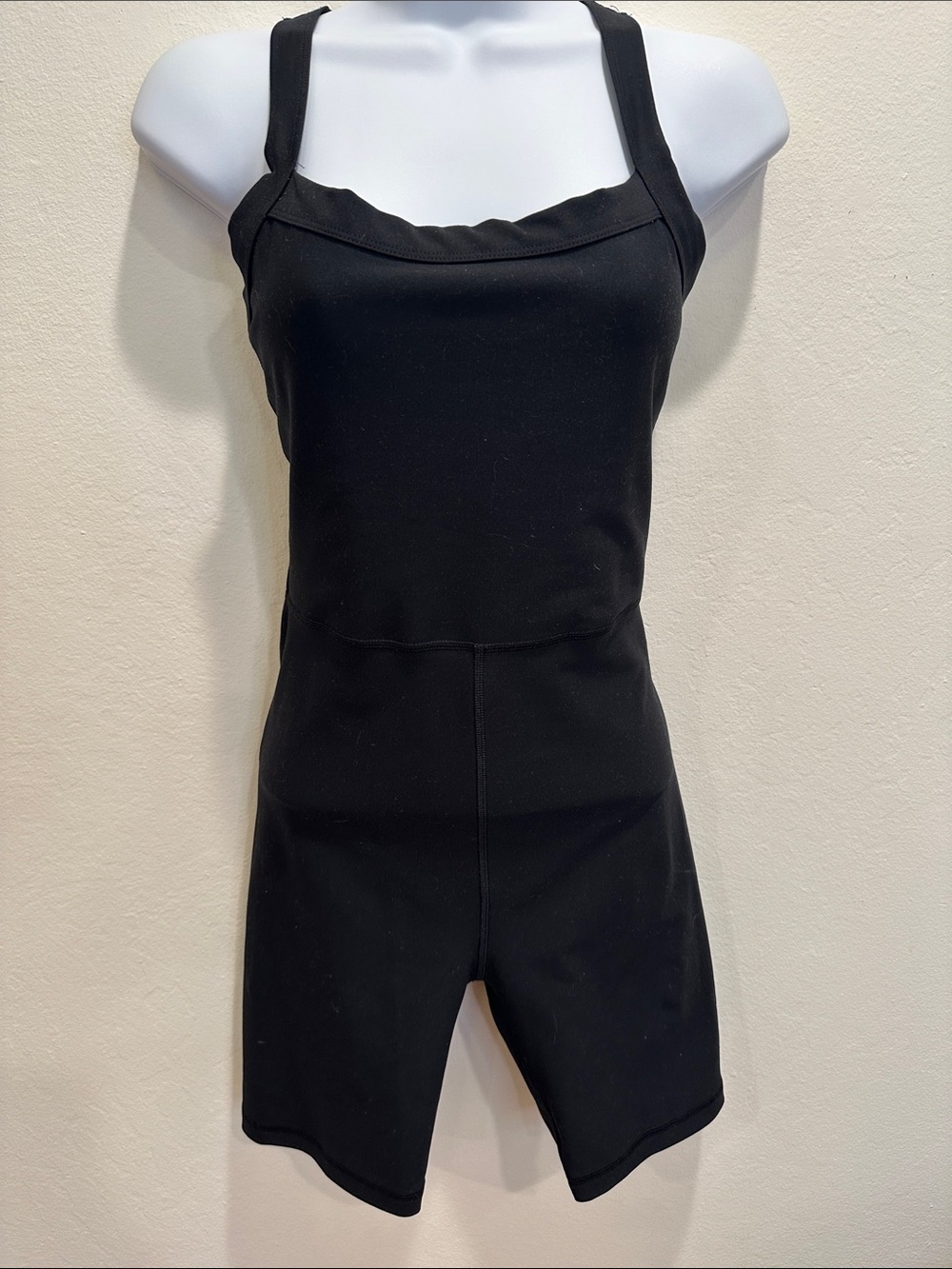 Abercrombie YPB shorts/unitard/ onesie size small. Black, straps cross in back